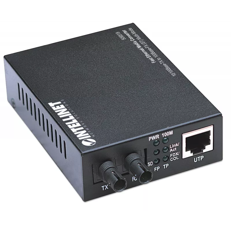 Intellinet Fast Ethernet mediálny konvertor, 10/100Base-Tx na 100Base-Fx (ST) multimód, 2 km (1,24 míle)
