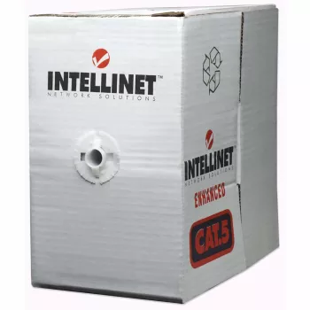 Intellinet sieťový Cat6 kábel vo veľkom balení, 23 AWG, plný drôt, 305 m, sivý, CCA, U/UTP, box