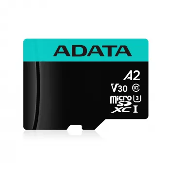 MicroSDXC pamäťová karta ADATA 128 GB UHS‑I Premier Pro V30 U3 Class 10, 100/80 MB/s, vodotesná, s SD adaptérom