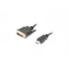 LANBERG HDMI(m)->DVI-d(m)(24+1) kábel Dual Link so zlatými 4k konektormi - 3m čierny