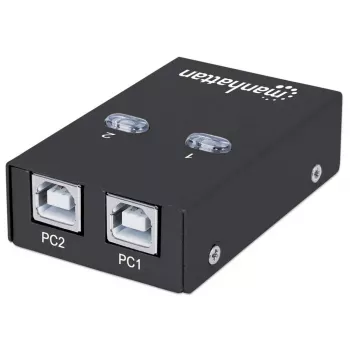 USB sharing switch MANHATTAN 162005, USB 2.0 Type-B, 2 porty, 480 Mbit/s, 1,5 m kábel, biela