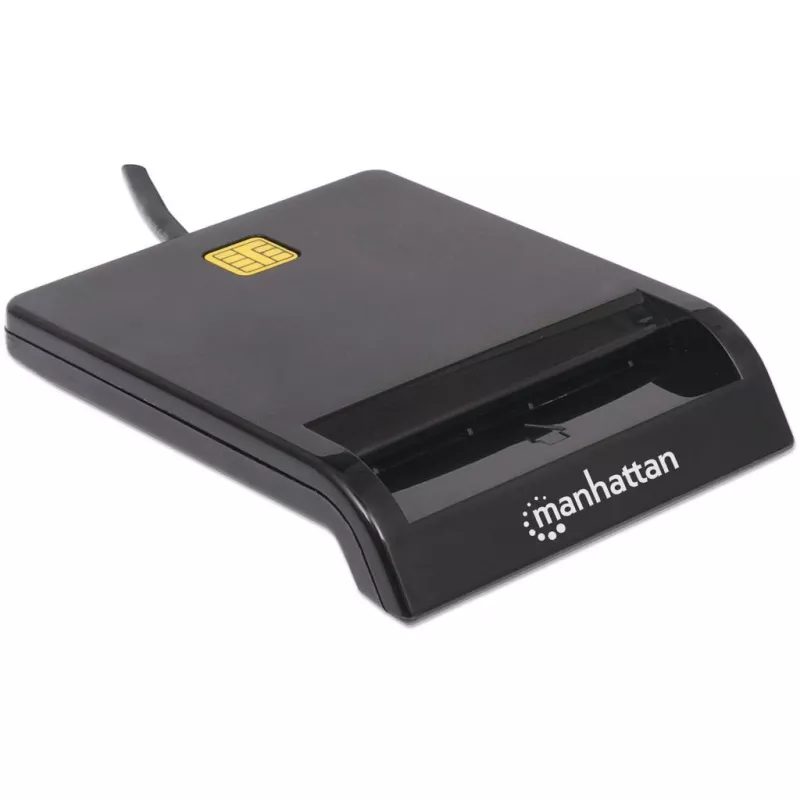Manhattan 102049 čítačka kontaktných čipových kariet, USB-A 2.0, 12 Mbps, kábel 1,05 m, čierna, kryt z ABS