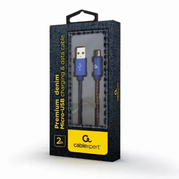 GEMBIRD Premium Jeans (denim) Micro-USB kábel s kovovými konektormi, 2 m, modrý