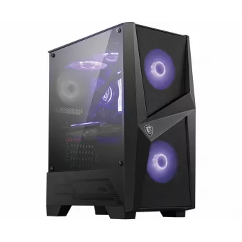 MSI MAG FORGE 100M Midi-Tower herná skriňa 'čierna, 2x 120mm RGB PWM ventilátor, 1x 120mm ventilátor, 1-6 RGB hub, tvrdené sklo, ATX, mATX, mini-ITX'