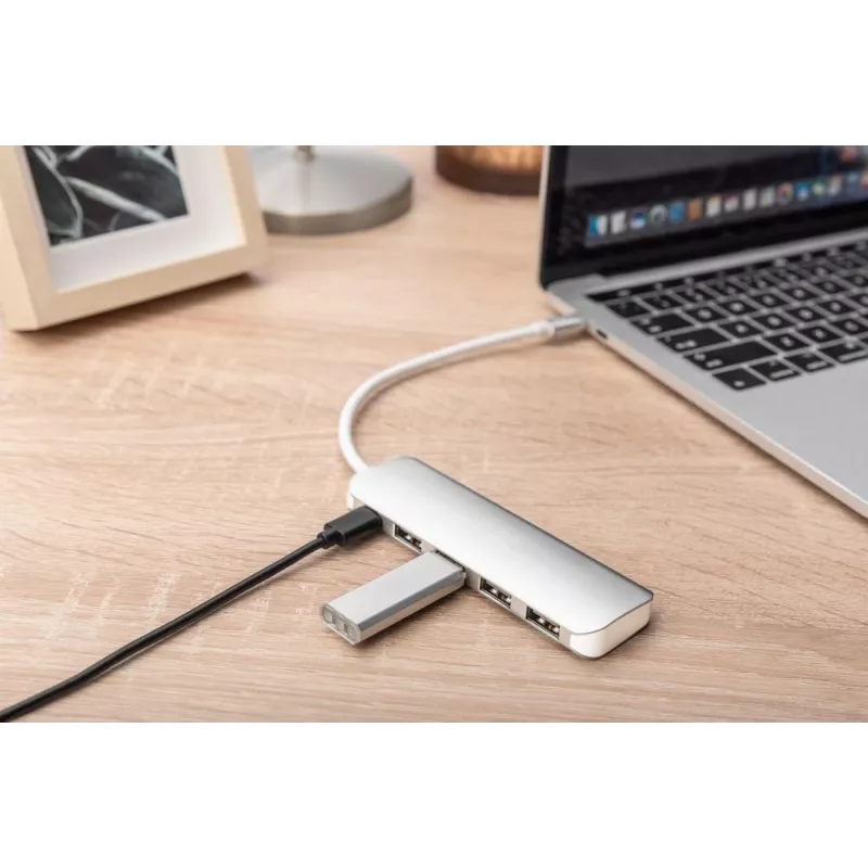 DIGITUS USB-C HUB 4-port PD 4x USB 3.0, 1x PD nabíjanie, sivý
