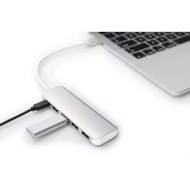 DIGITUS USB-C HUB 4-port PD 4x USB 3.0, 1x PD nabíjanie, sivý