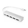 DIGITUS USB-C HUB 4-port PD 4x USB 3.0, 1x PD nabíjanie, sivý
