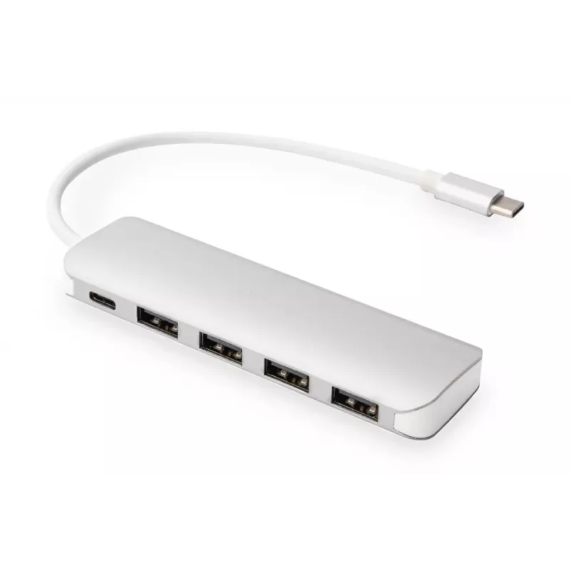 DIGITUS USB-C HUB 4-port PD 4x USB 3.0, 1x PD nabíjanie, sivý