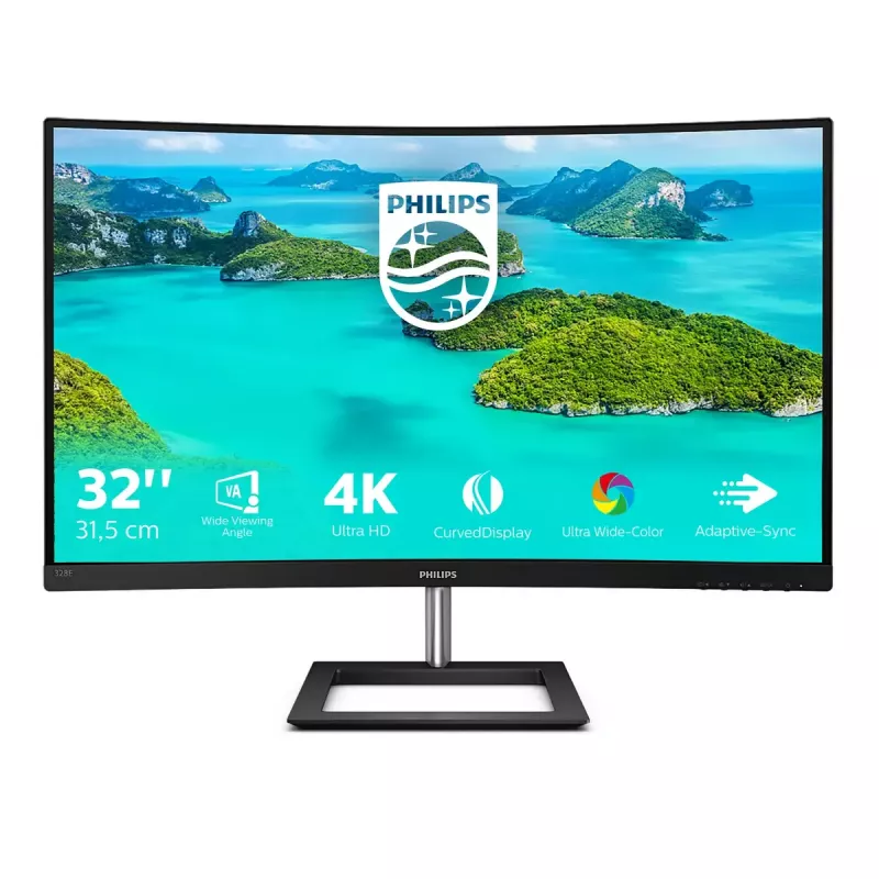 Philips E Line 328E1CA/00 počítačový monitor 80 cm (31,5 palca) 3840 x 2160 pixelov 4K Ultra HD LCD čierny