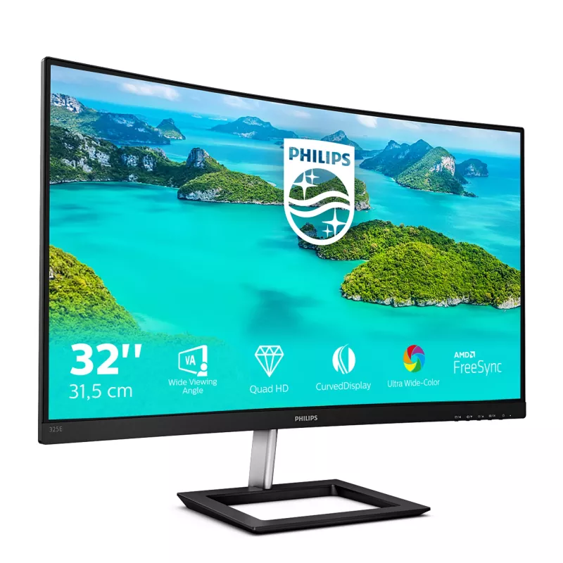 Philips E Line 325E1C/00 počítačový monitor 80 cm (31.5 palca) 2560 x 1440 pixelov Quad HD LCD čierny