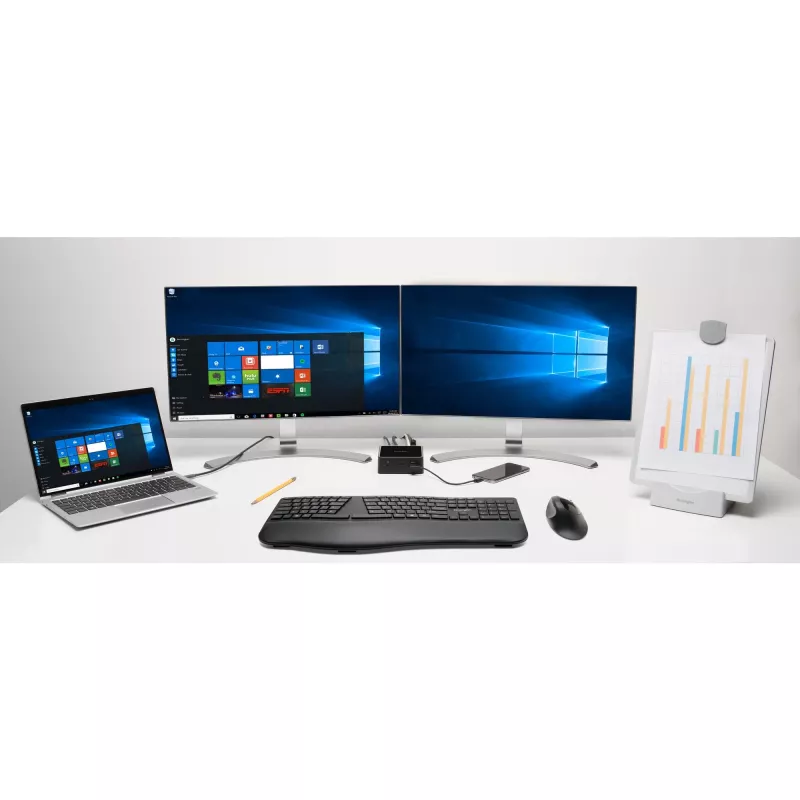Kensington Pro Fit Ergo bezdrôtová myš – čierna, pre pravákov, RF Wireless + Bluetooth, 1600 DPI, čierna