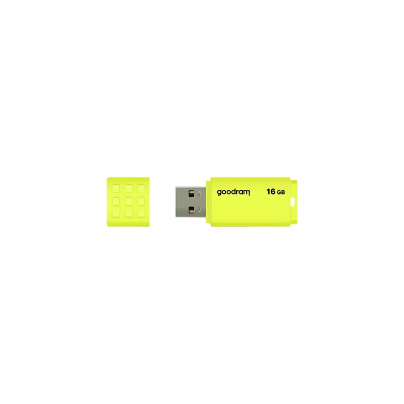 USB kľúč GOODRAM UME2 16 GB, USB 2.0 Type-A, žltý, 51 × 21 mm