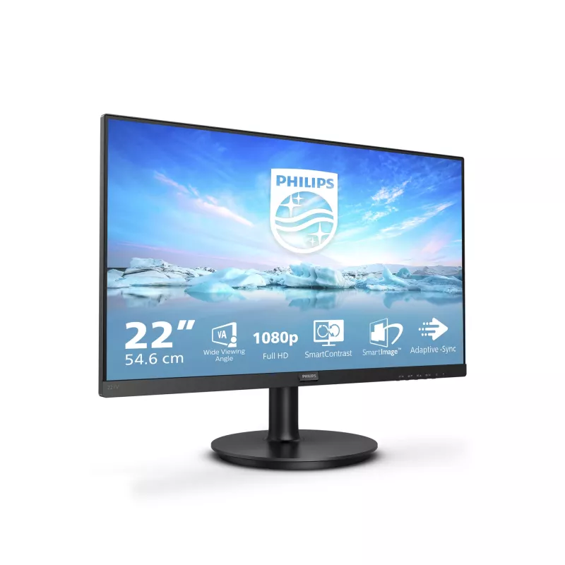 Philips V Line 221V8A/00 počítačový monitor 54,6 cm (21,5 inch) 1920 x 1080 pixelov Full HD LED čierny