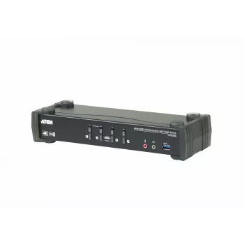 ATEN 4-portový USB 3.0 4K DisplayPort MST KVMP prepínač, 4096 x 2160 pixelov, 4K Ultra HD, 4,89 W, Čierna