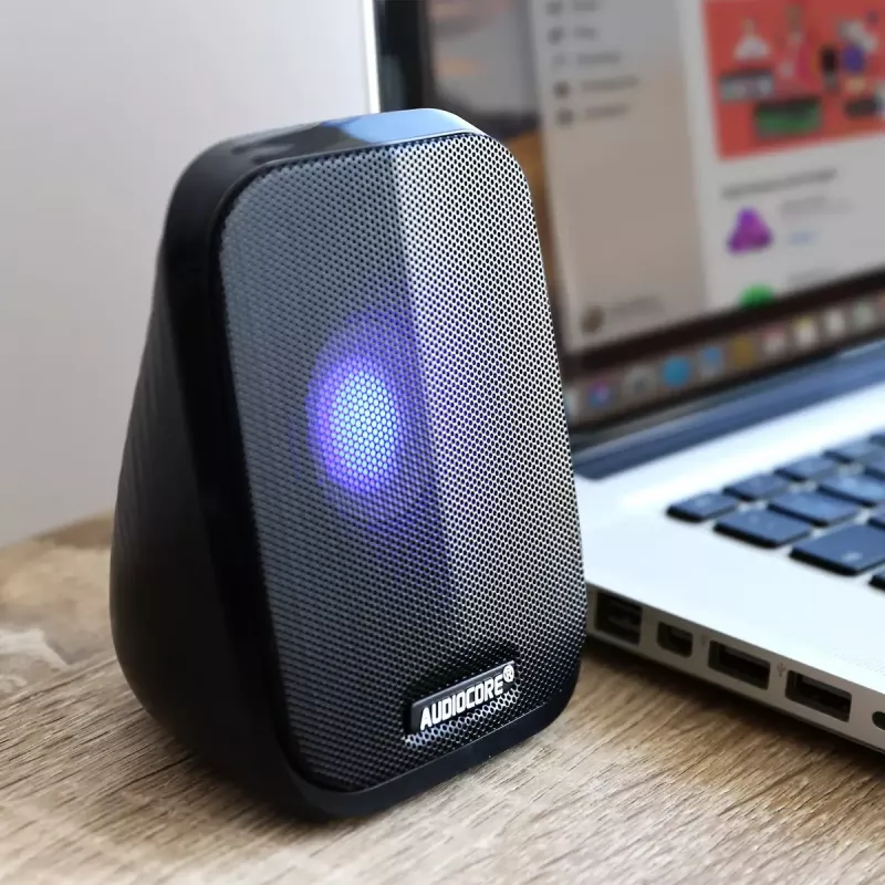 Reproduktor Audiocore AC835 káblový 2.0 6 W USB čierny Stolový reproduktor