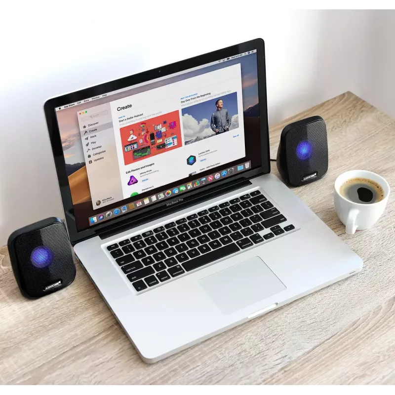 Reproduktor Audiocore AC835 káblový 2.0 6 W USB čierny Stolový reproduktor