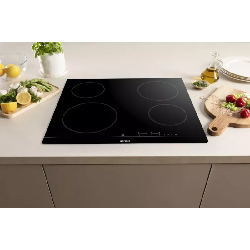 Vstavaná keramická varná doska Gorenje ECT641BSC, 60 cm, 4 zóny, dotykové ovládanie, čierna