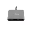 NATEC Fowler Mini viacportový adaptér USB-C, USB-C PD, USB 3.0, HDMI 4K, sivý