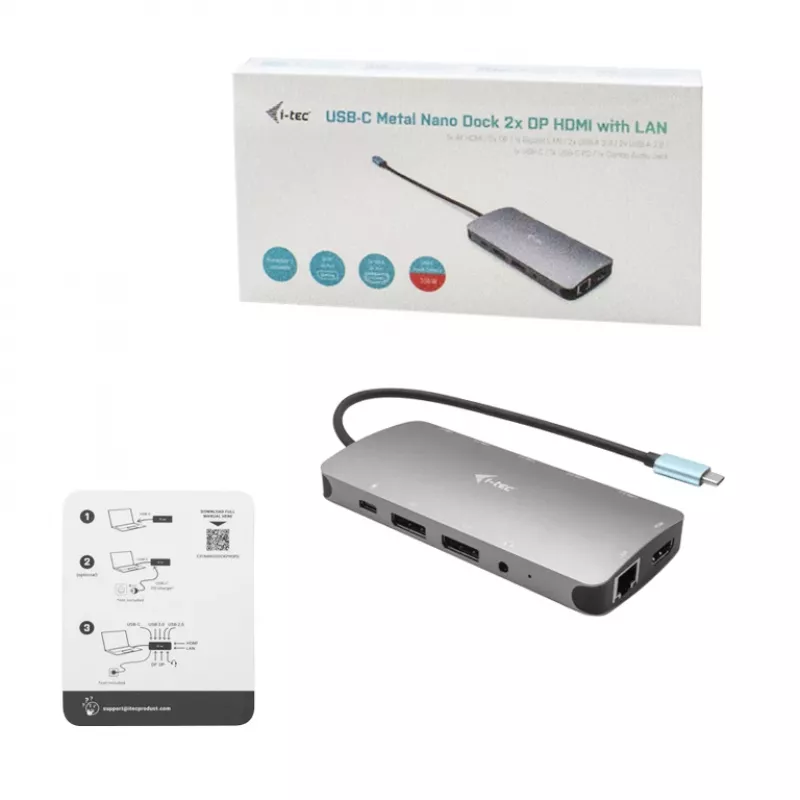 i-tec Metal USB-C Nano 3x Display dokovacia stanica + Power Delivery 100 W