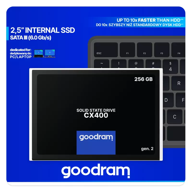 SSD 2,5 palca SATA III Goodram SSDPR-CX400-256-G2 256 GB, 550 MB/s čítanie, 480 MB/s zápis