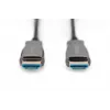 DIGITUS HDMI AOC hybridný sklenený kábel, Type A M/M, 15m UHD 4K@60Hz, CE, čierny