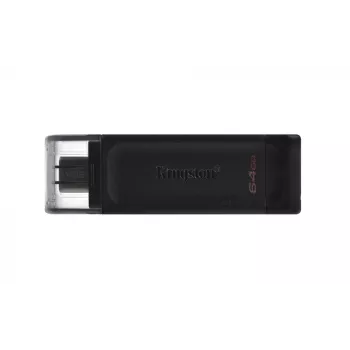 Kingston Technology DataTraveler 64GB USB-C 3.2 Gen 1 70, 64 GB, USB Type-C, 3.2 Gen 1 (3.1 Gen 1), krytka, 7 g, čierna