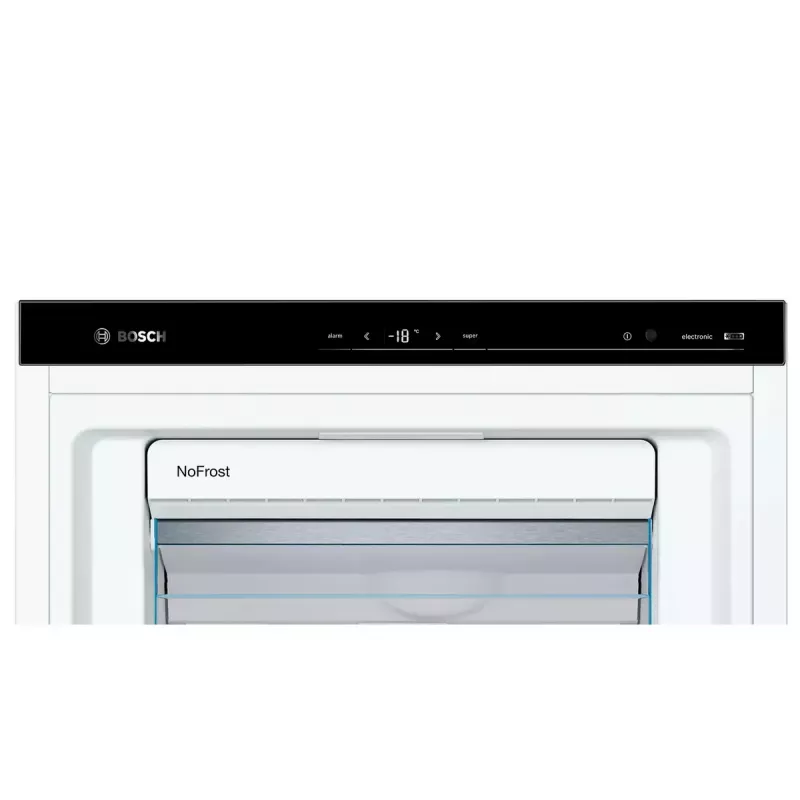 Voľne stojaca mraznička Bosch Serie 6 GSN54AWDV — 328 l netto, NoFrost, FastFreeze, LED displej, biela