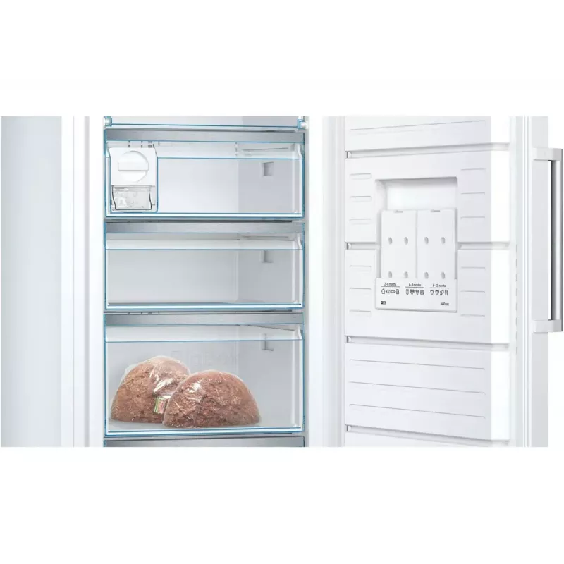 Voľne stojaca mraznička Bosch Serie 6 GSN54AWDV — 328 l netto, NoFrost, FastFreeze, LED displej, biela