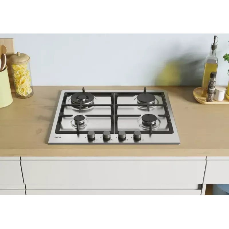 Candy Idea CHG6BR4WX nerezová vstavaná plynová varná doska 60 cm 4 zóny