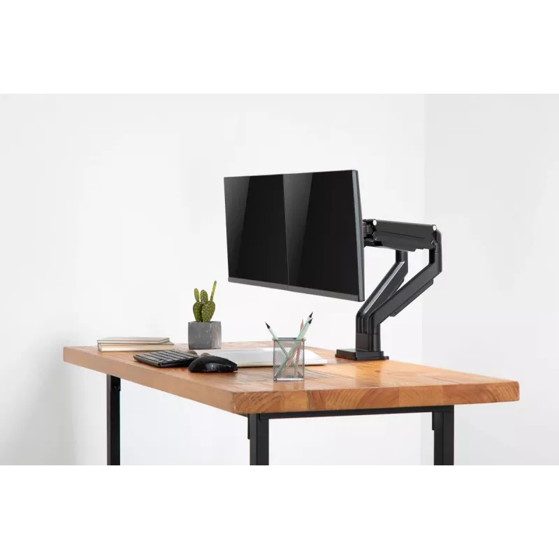 DIGITUS univerzálny držiak na dva monitory plynová pružina zvierka 17-32in 2x 9kg