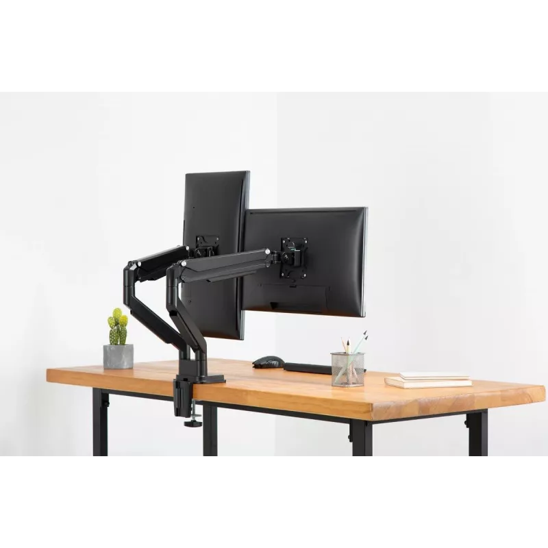 DIGITUS univerzálny držiak na dva monitory plynová pružina zvierka 17-32in 2x 9kg