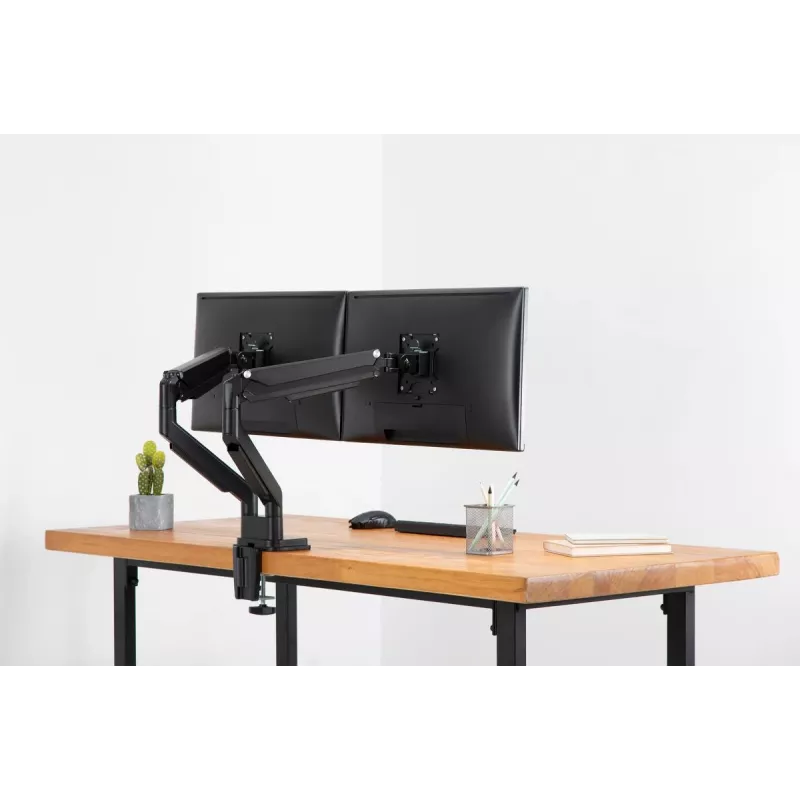 DIGITUS univerzálny držiak na dva monitory plynová pružina zvierka 17-32in 2x 9kg