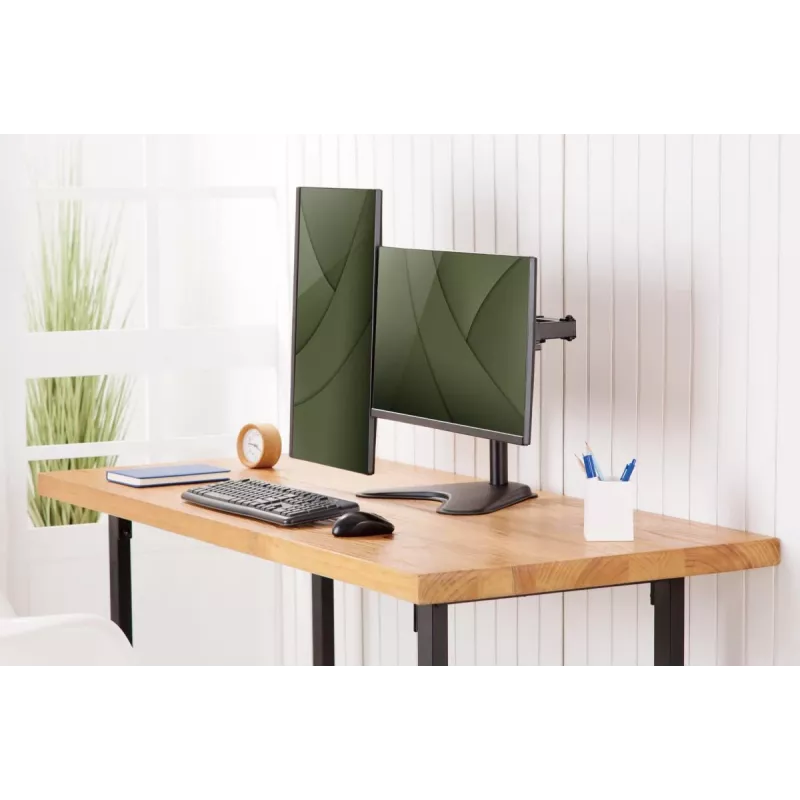 DIGITUS univerzálny stojan na dva monitory 17–32 palcov 2x 8 kg (max.) čierny