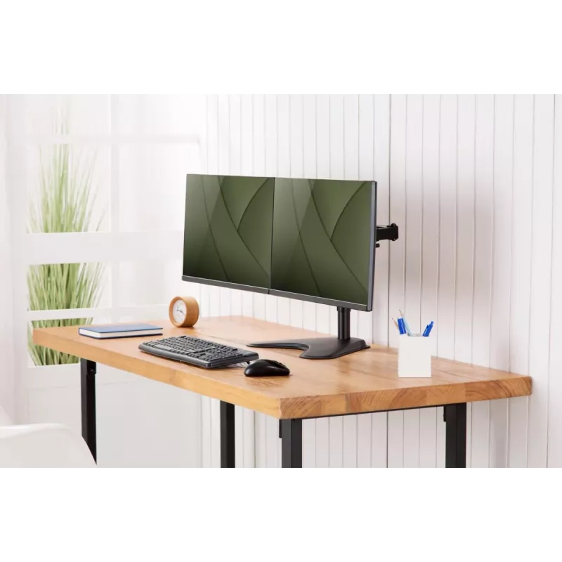 DIGITUS univerzálny stojan na dva monitory 17–32 palcov 2x 8 kg (max.) čierny