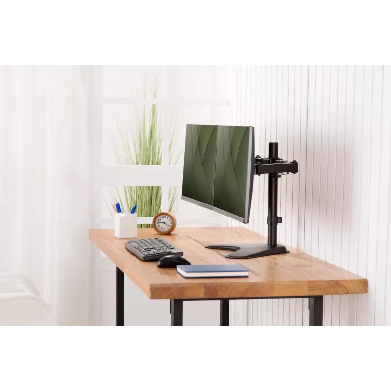 DIGITUS univerzálny stojan na dva monitory 17–32 palcov 2x 8 kg (max.) čierny