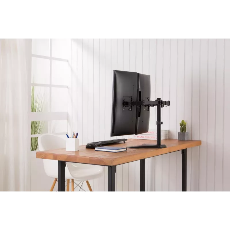 DIGITUS univerzálny stojan na dva monitory 17–32 palcov 2x 8 kg (max.) čierny