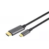 DIGITUS USB-C - HDMI adaptér, 2m 4K/30Hz, čierny, kovové puzdro