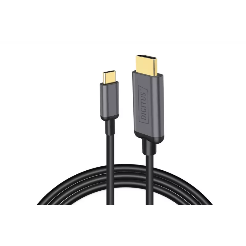 DIGITUS adaptérový kábel USB-C na HDMI, 4K/30 Hz, 1,8 m, čierny