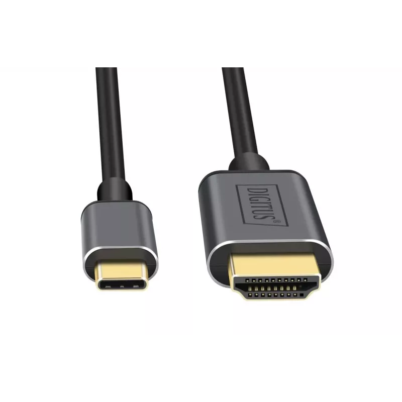 DIGITUS adaptérový kábel USB-C na HDMI, 4K/30 Hz, 1,8 m, čierny