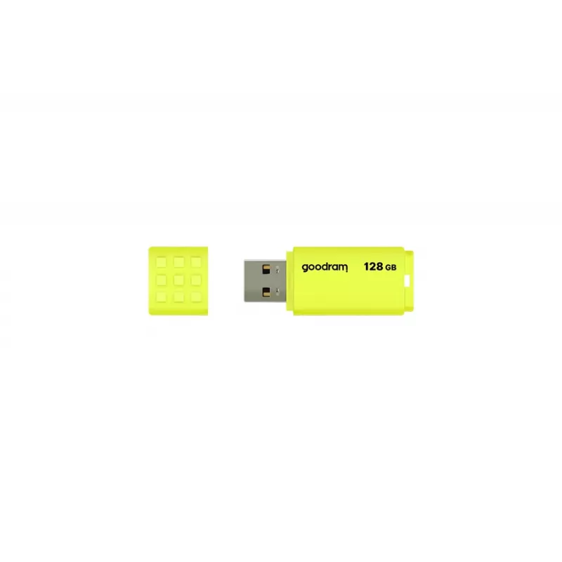 Goodram UME2 UME2-1280Y0R11 USB kľúč 128 GB, USB 2.0 Type-A, 20 MB/s, s krytkou, žltý