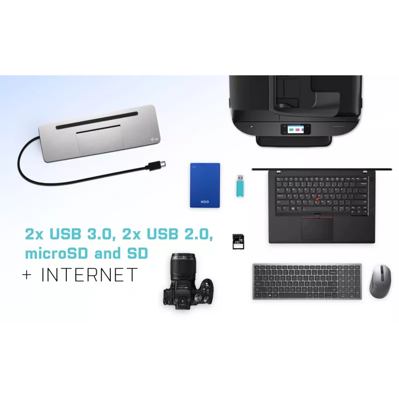 i-tec kovová USB-C ergonomická 4K 3x displej dokovacia stanica + Power Delivery 85 W