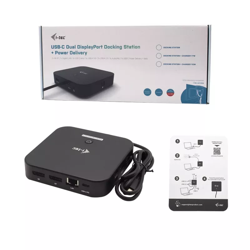 i-tec USB-C dokovacia stanica pre dva monitory s Power Delivery 100 W