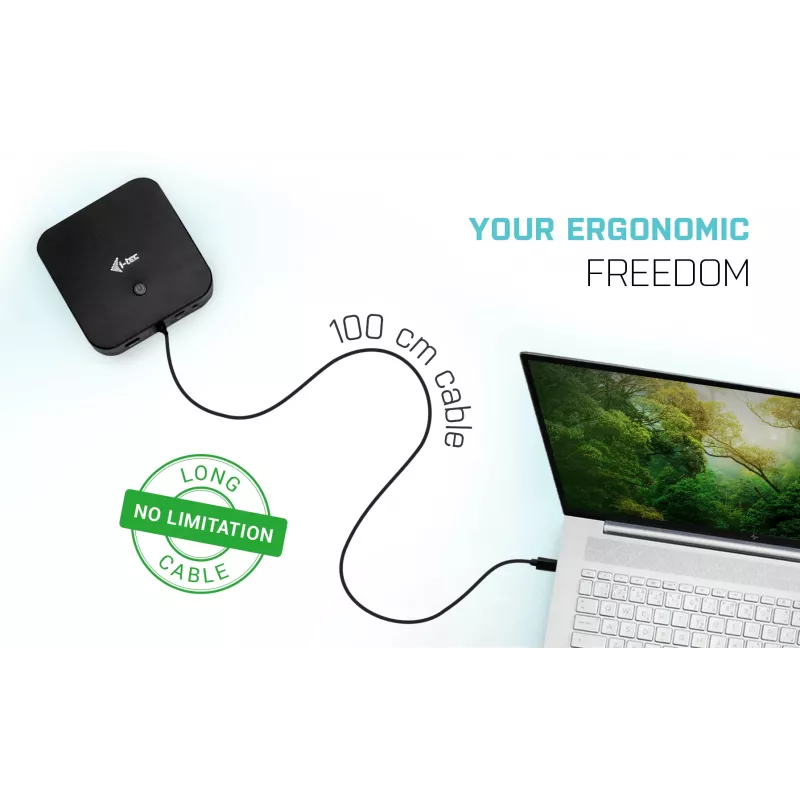 i-tec USB-C dokovacia stanica pre dva monitory s Power Delivery 100 W