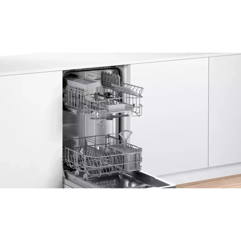 Vstavaná umývačka riadu Bosch Serie 2 SPV2IKX10E, úzka 45 cm, 9 súprav riadu, 48 dB, 5 programov, nerezová vnútorná vanička