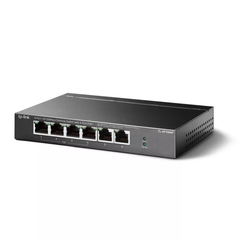 TP-Link TL-SF1006P sieťový switch Unmanaged Fast Ethernet (10/100) Power over Ethernet (PoE) čierny