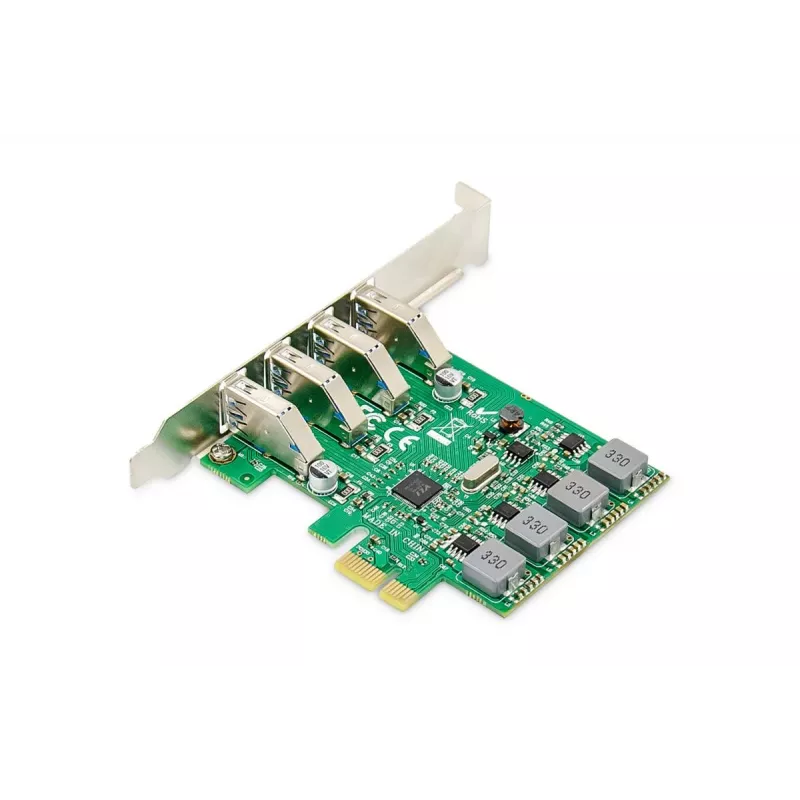 DIGITUS USB PCIe rozširujúca karta USB 3.0, 4-port A/F, čipset: VL805, vlastné napájanie