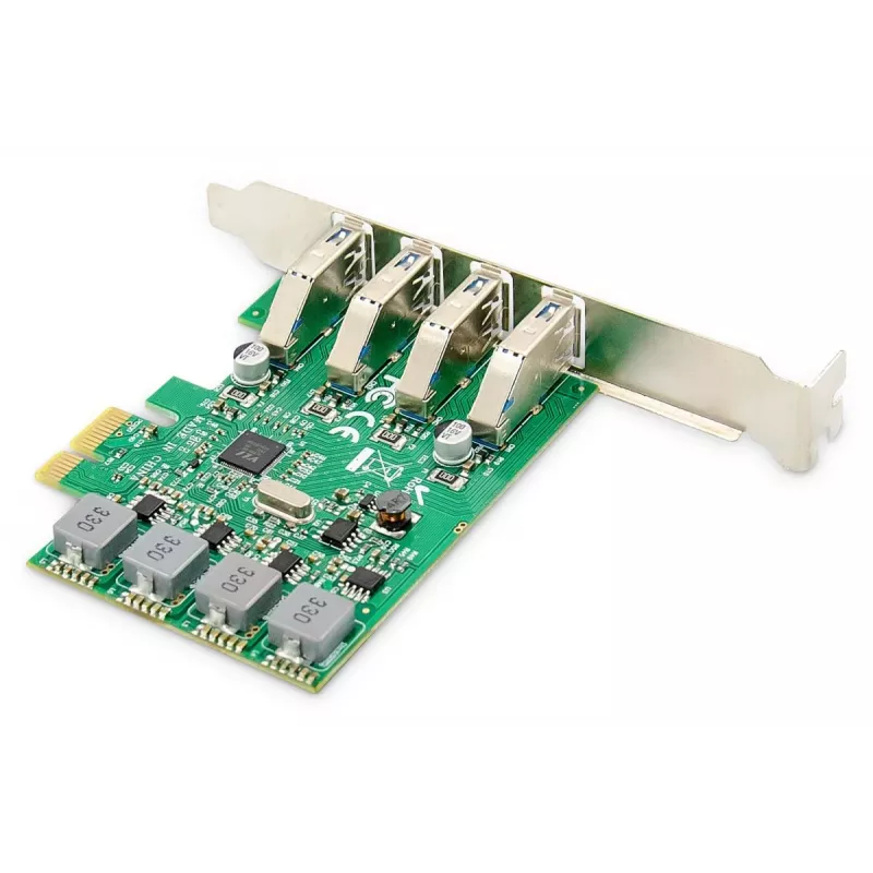 DIGITUS USB PCIe rozširujúca karta USB 3.0, 4-port A/F, čipset: VL805, vlastné napájanie