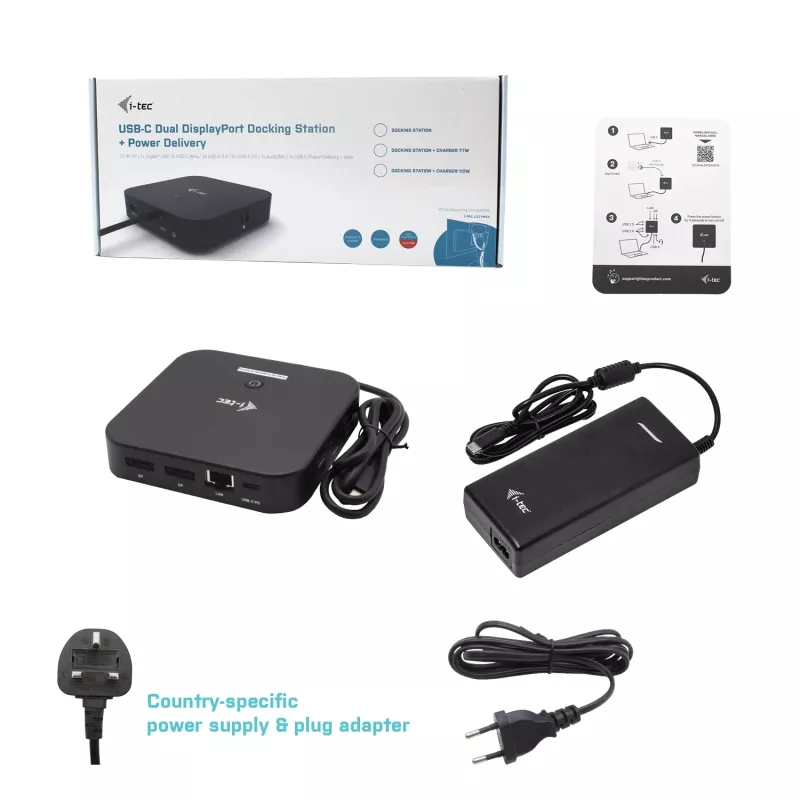 i-tec USB-C Dual Display dokovacia stanica s Power Delivery 100 W + univerzálna nabíjačka 100 W