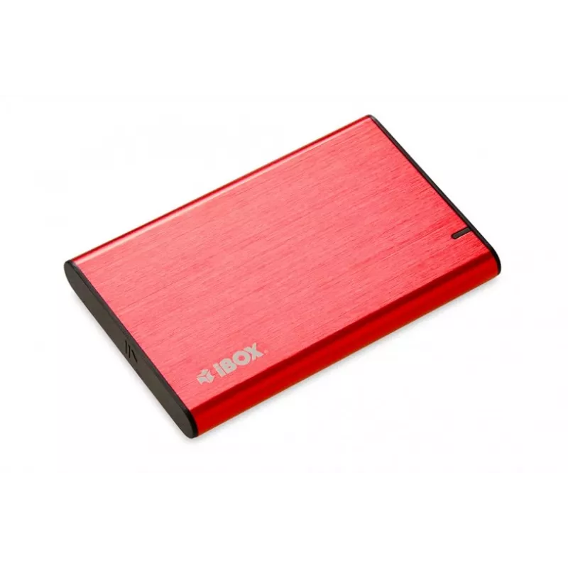 Puzdro na HDD/SSD IBOX HD-05 červená 2,5 inch — USB 3.2 Gen 1 (5 Gbit/s), JMicron JMS578, až do 10 TB