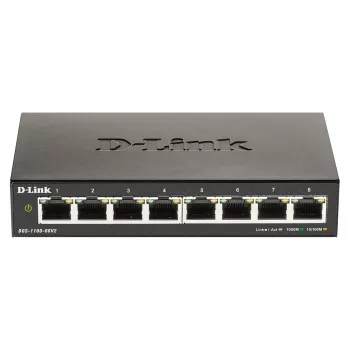 D-Link DGS-1100-08V2 Managed L2 Gigabit Ethernet (10/100/1000) čierny